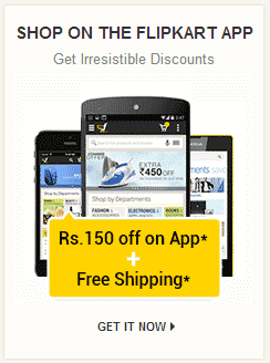 Free Shipping for purchases made through Flipkart’s mobile app