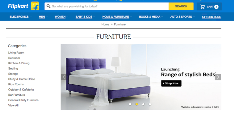 Flipkart forays into furniture segment