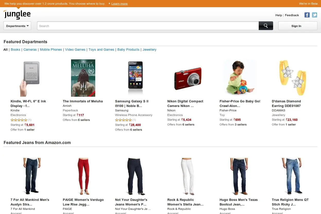 Amazons’ Junglee.com enables sellers to sell pre-owned goods