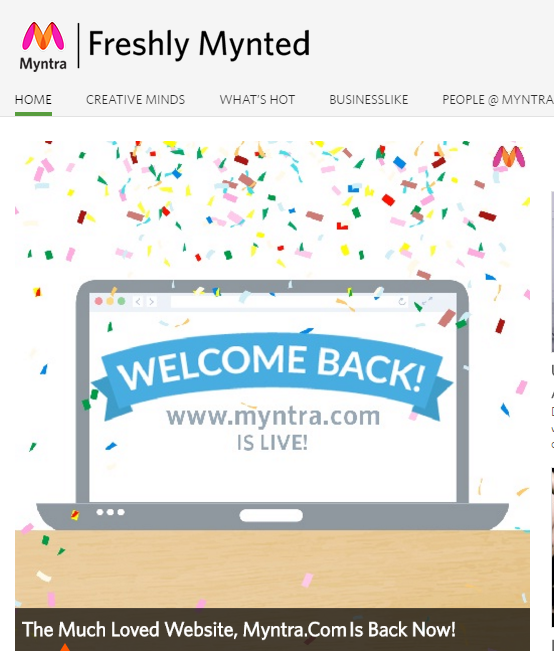 Myntra.com is back, with a new improved desktop website