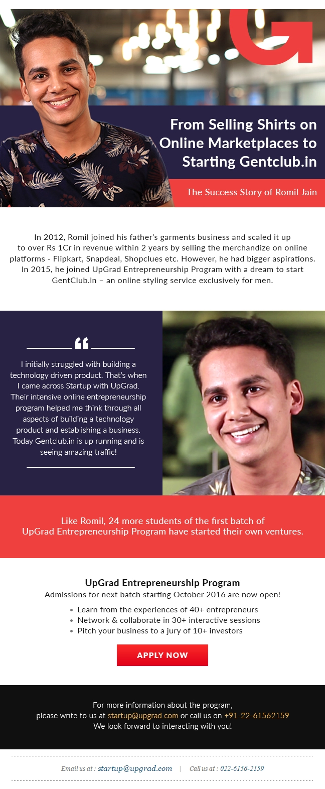 UpGrad Entrepreneurship Program – Master the art of building your online business!